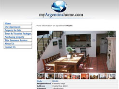Dise&ntilde;o pagina Web para alquiler temporario de departamentos y ventas de inmuebles My Argentina Home