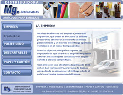 DISE�O DE PAGINA WEB PARA DISTRIBUIDORA DE PRODUCTOS DESCARTABLES, BOLSAS DE POLIETILENO, PAPEL Y CARTON DE SAN MARTIN