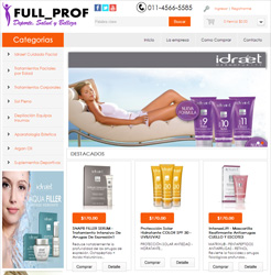 Diseño de Paginas Web Autoadministrable con Carrito de Compras on-line para venta de productos de belleza, deportivos y salud de Buenos Aires, Argentina