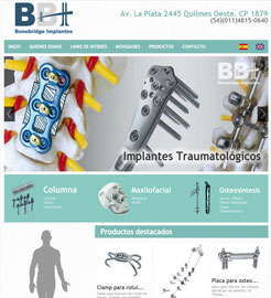 Diseño de Paginas Web Autoadministrable de comercialización de Implantes Traumatologicos de Buenos Aires, Argentina.