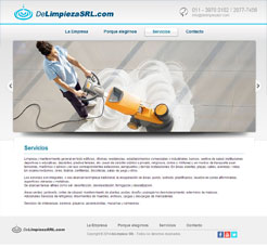 Diseño de Pagina Web para Empresa de Limpieza, Buenos Aires, Argentina. Autoadministrable