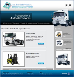 DISEO DE PAGINA WEB PARA EMPRESA DE TRANSPORTE, DISTRIBUCION Y ALQUILER DE AUTOELEVADORES