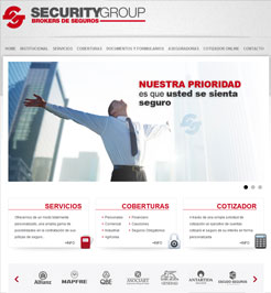 Diseño de Paginas Web Aseguradora Security Group Brokers de seguros.