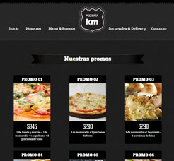 ReDiseño Web para Pizzeria KM con sucursales en Villa Bosch, Caseros, Martín Coronado y Ciudad Jardín, 3 de Febrero, Buenos Aires, Argentina. Delivery de Pizzas y Empanadas