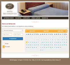 ReDiseño de Paginas Web para Hotel Tres Sargentos con pedidos de reservas on-line. Hotel de Capital Federal